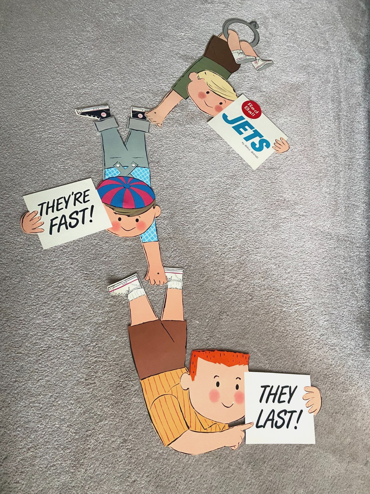 RARE 1960s Red Ball Jets POS In-Store Retail Kids Shoes Hanging Mobile Sign