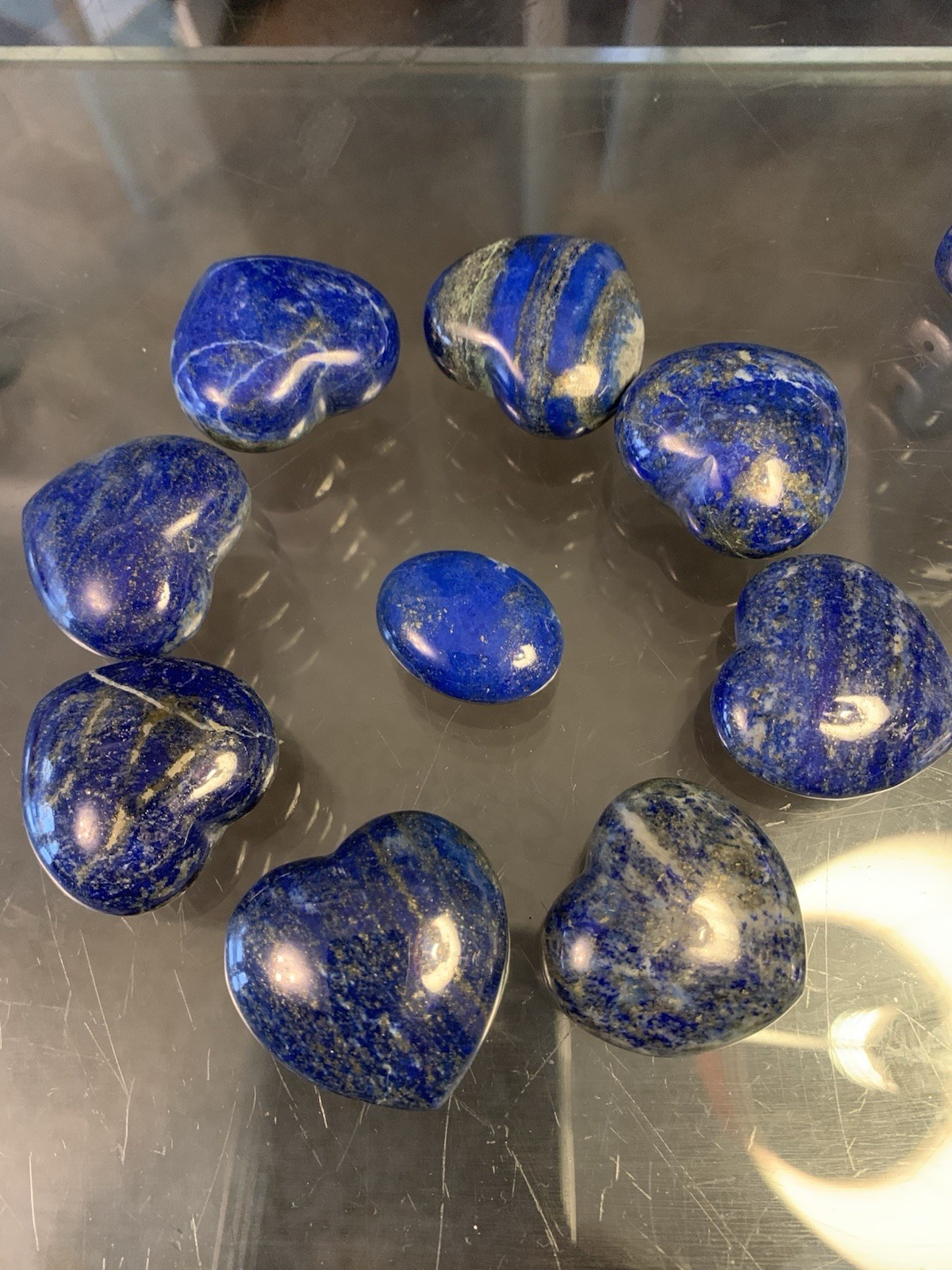 Amazing heart shape blue polished lapis lazuli  