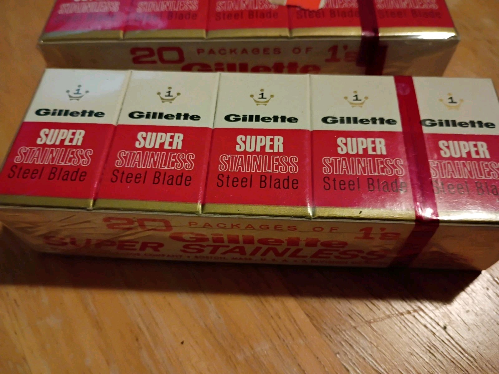 Gillette Super Stainless Steel Blades 20 Pack Package New Old Stock Sealed...