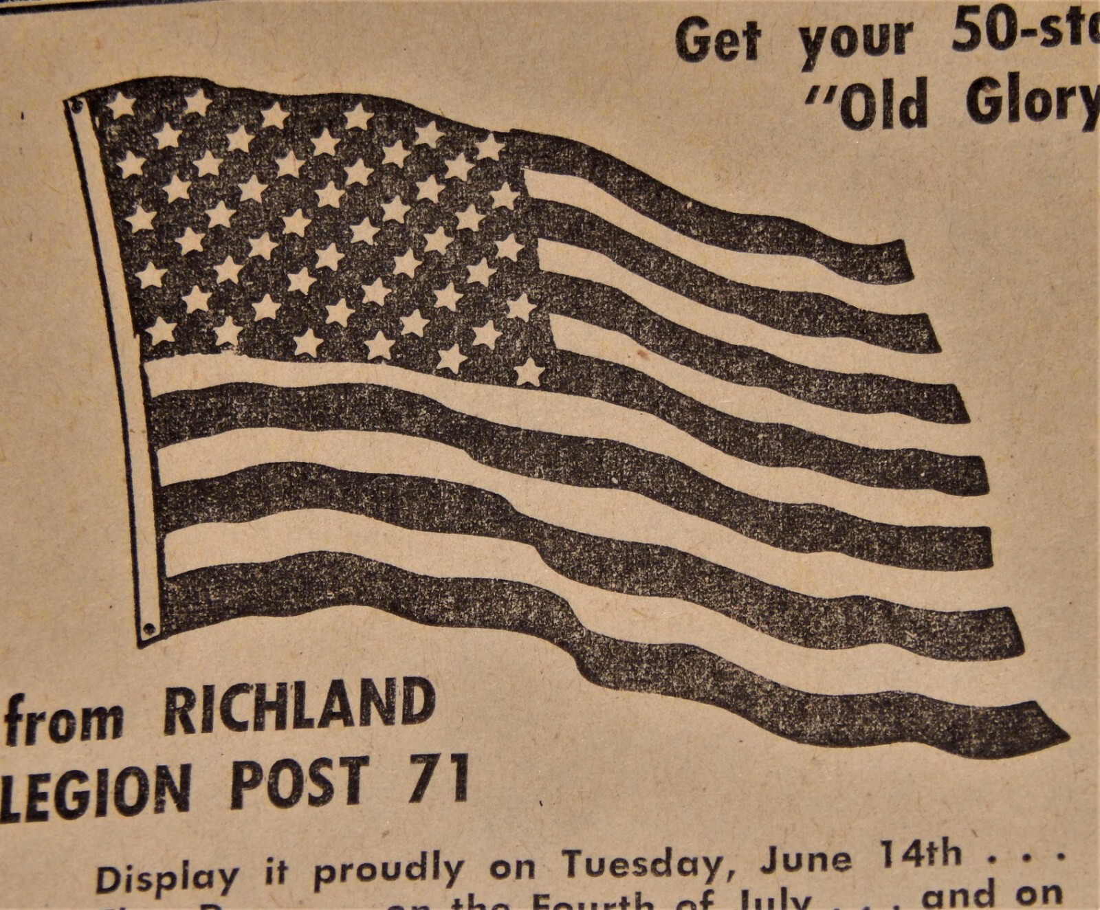 Vintage Advertisement, RICHLAND, WA,1965, General Telephone Co & American Legion