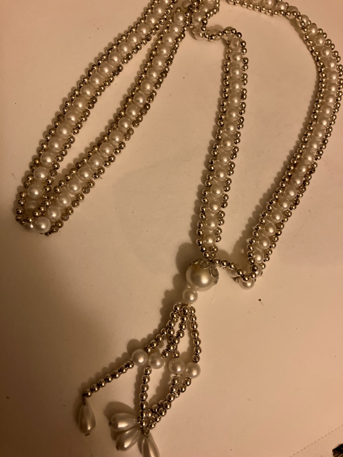 vintage estate faux pearl strand necklace