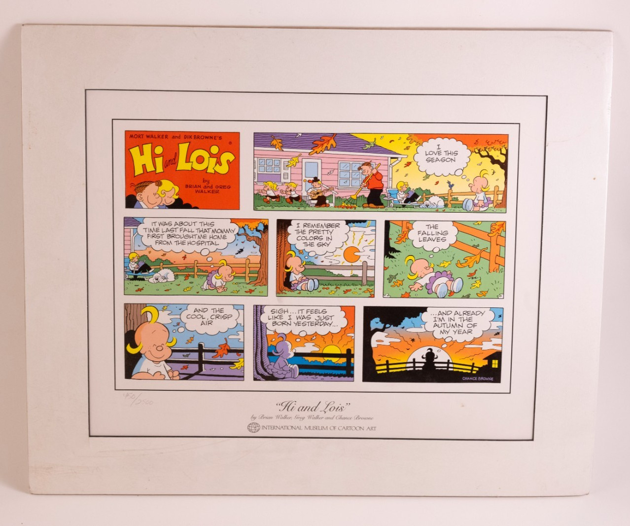 Hi and Lois Comic Lithograph Limited Ed 450/2500 COA by Brian and Greg Walker
