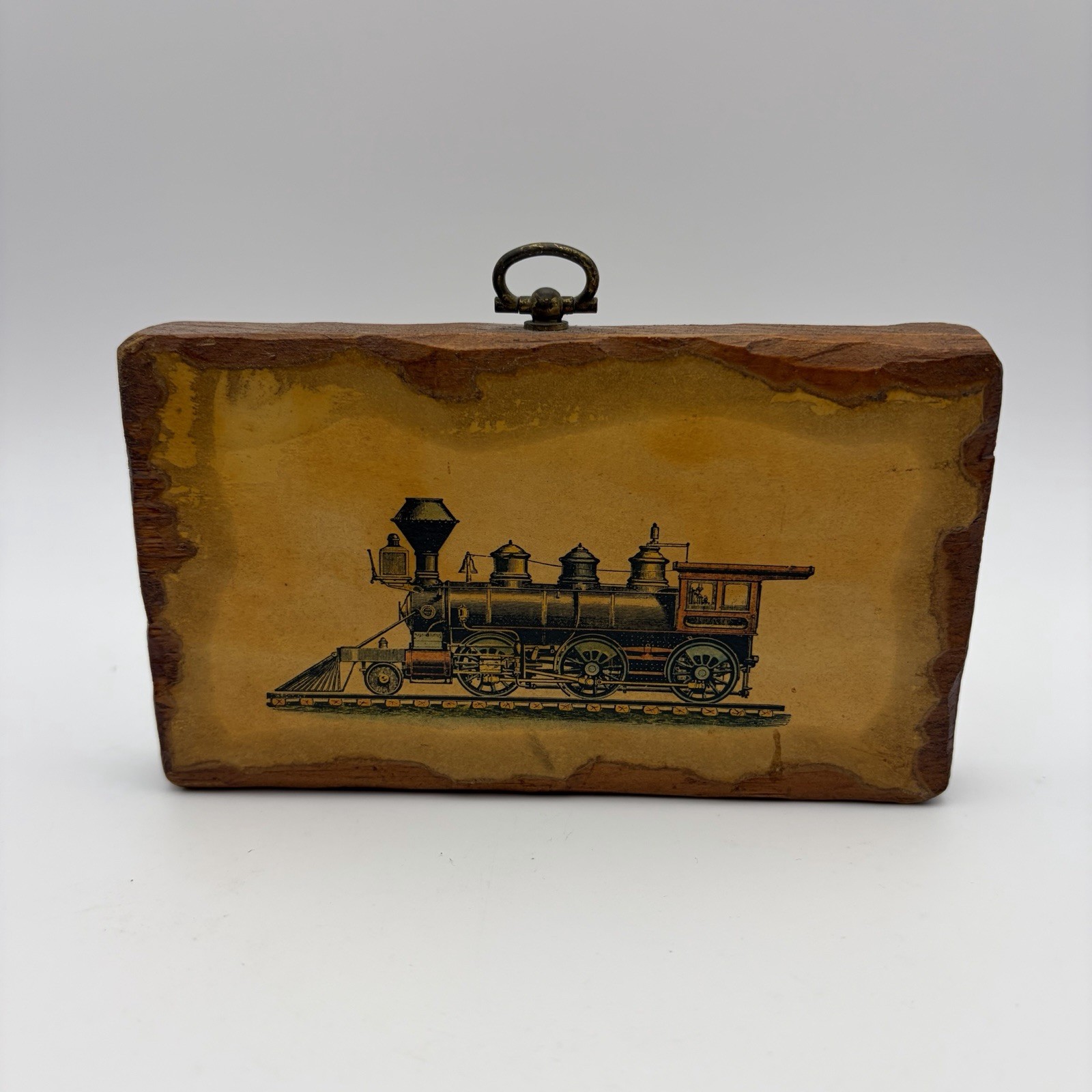 Vintage Mogul Locomotive 2-6-0 Steam Train Wood Wall Plaque Railroad Decor
