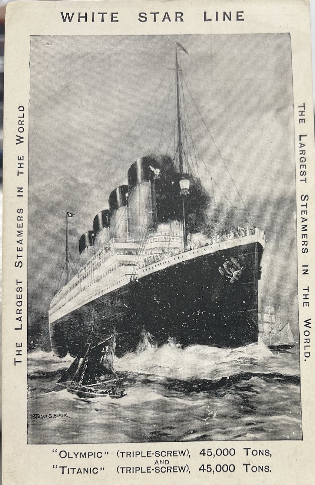 Titanic Postcard Featuring How Much How Much The Tonnage of The Titanic Vintage