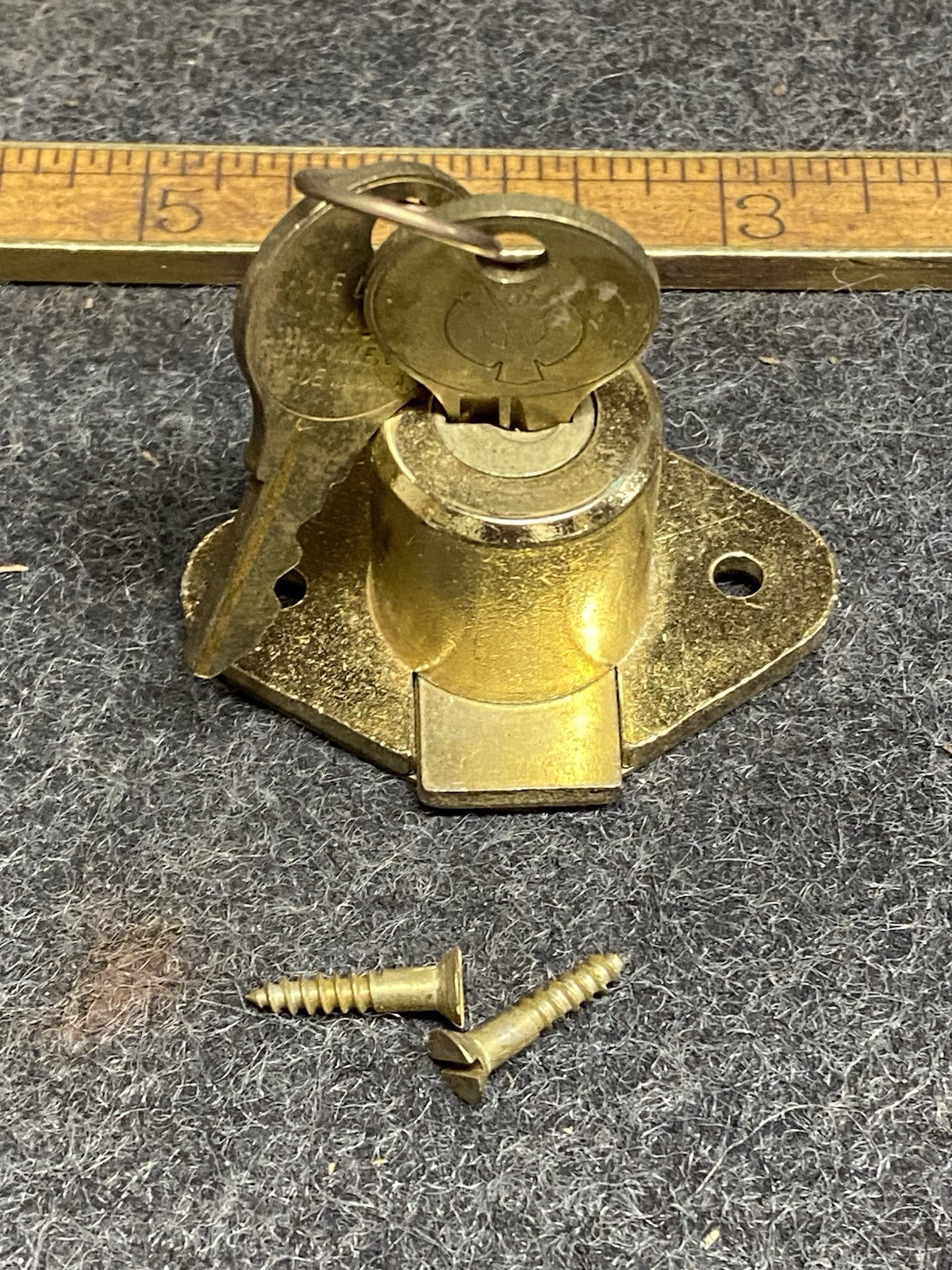 New Eagle Lock Drawer Cabinet Brass With 2 Keys NOS USA