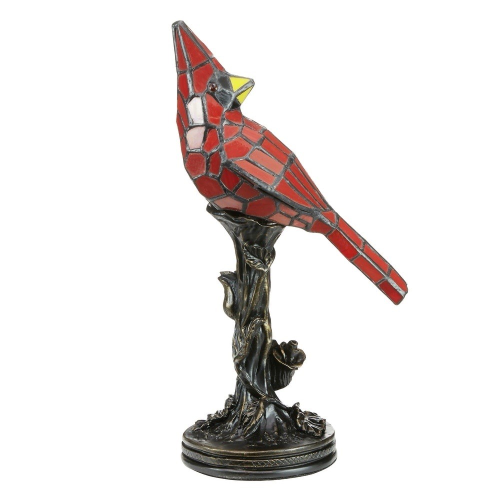 River of Goods Red Tiffany-Style Stained Glass 13-inch Cardinal