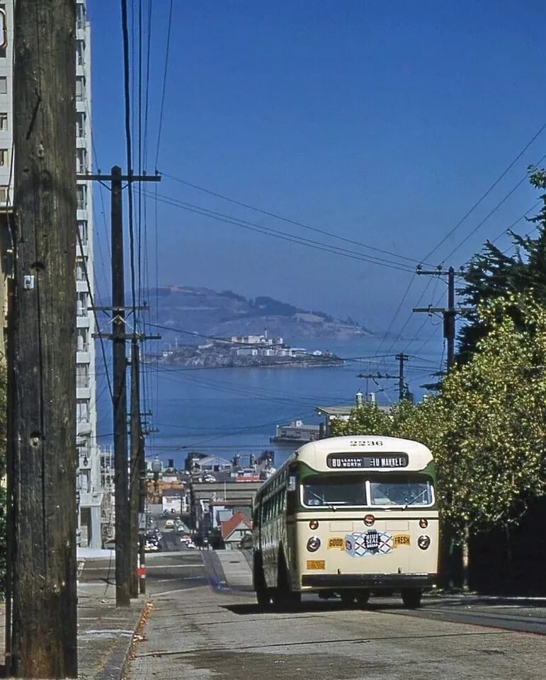 1950s SAN FRANCISCO Bus Public Transportation Classic Retro Poster Photo 16x24