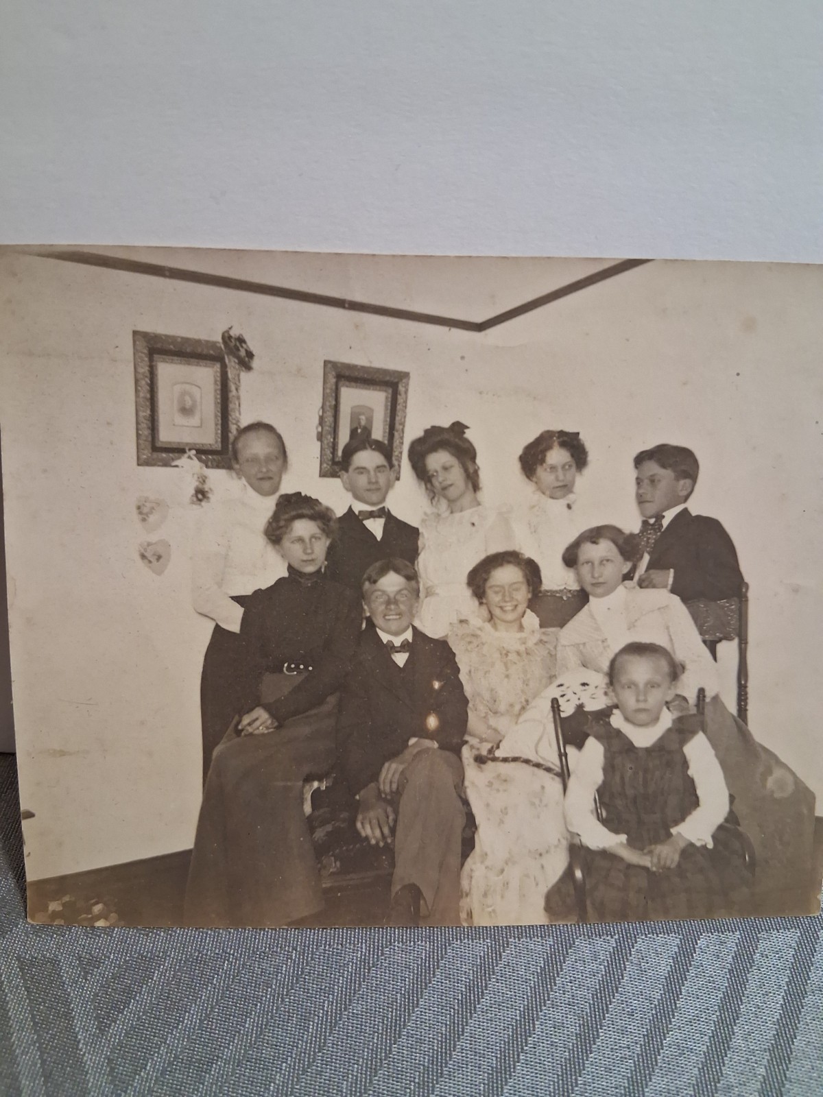 C1900s Young Adults Child Gathering Party Group Photo 4\