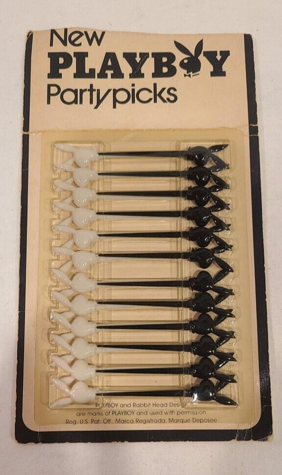 SEALED MOC VTG NEW PLAYBOY RABBIT PARTY PICKS 24 PACK BLACK & WHITE SEALED MOC VTG NEW PLAYBOY RABBIT PARTY PICKS 24 PACK BLACK & WHITE