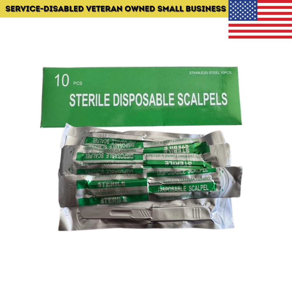 10-Pack Sterile Scalpels – TCCC Combat Medic, First Aid, Surgical, Sealed