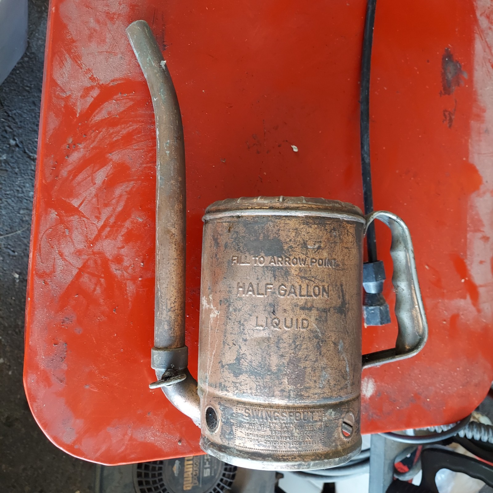Vintage 1/2 Gallon Swing Spout Brand Oil Can