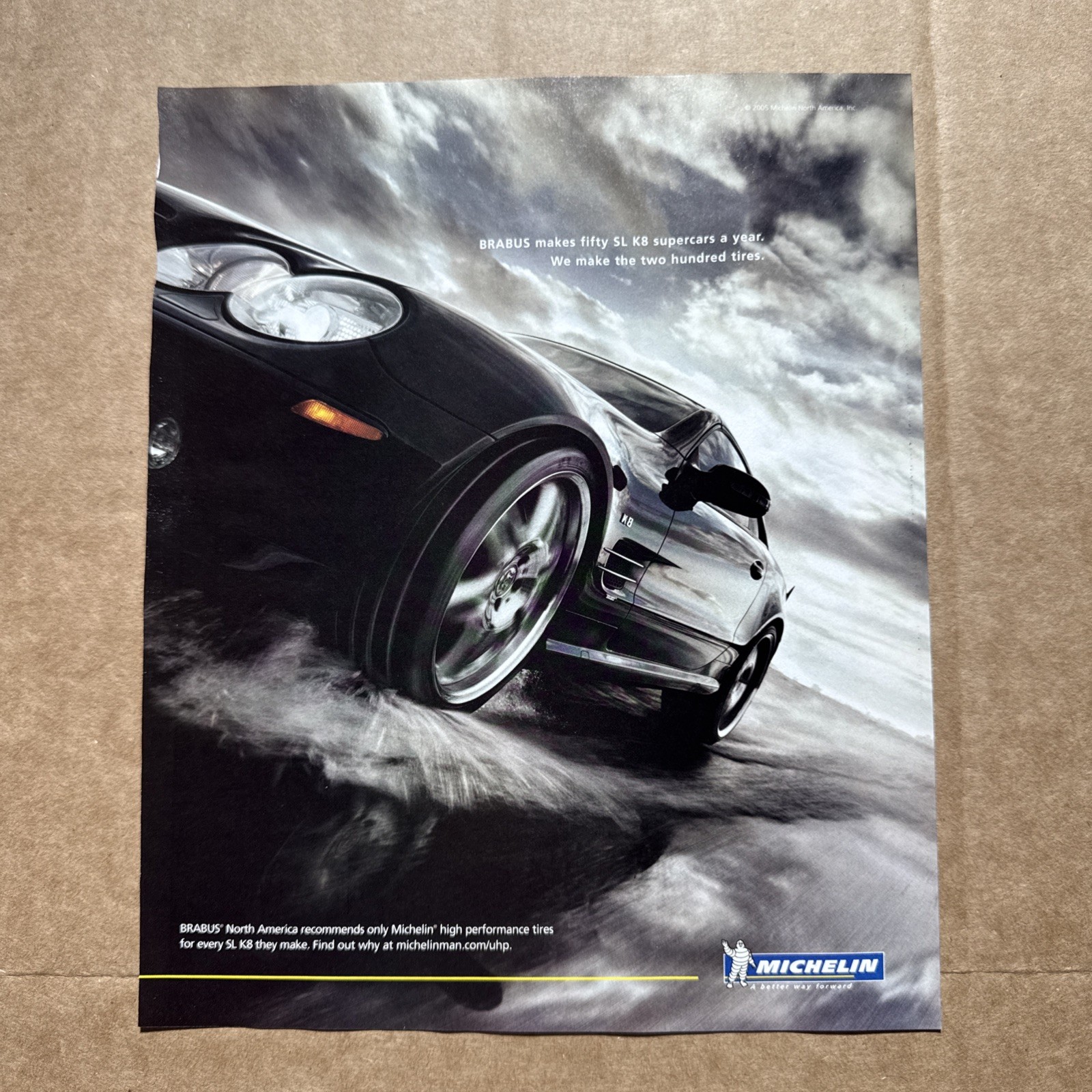 2004 2005 Michelin MERCEDES Brabus SL K8 Print Ad ORIGINAL 