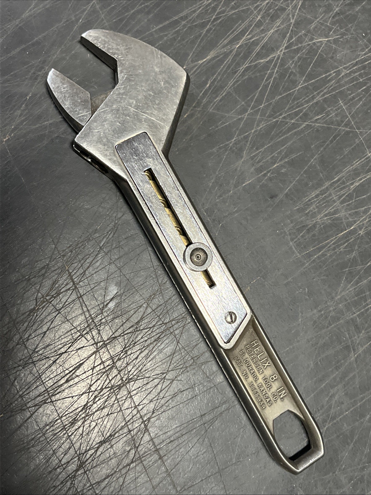 Vtg Petersen Tool Co Stainless Steel 8” HELIX Sliding Adjustable Wrench USA🟡