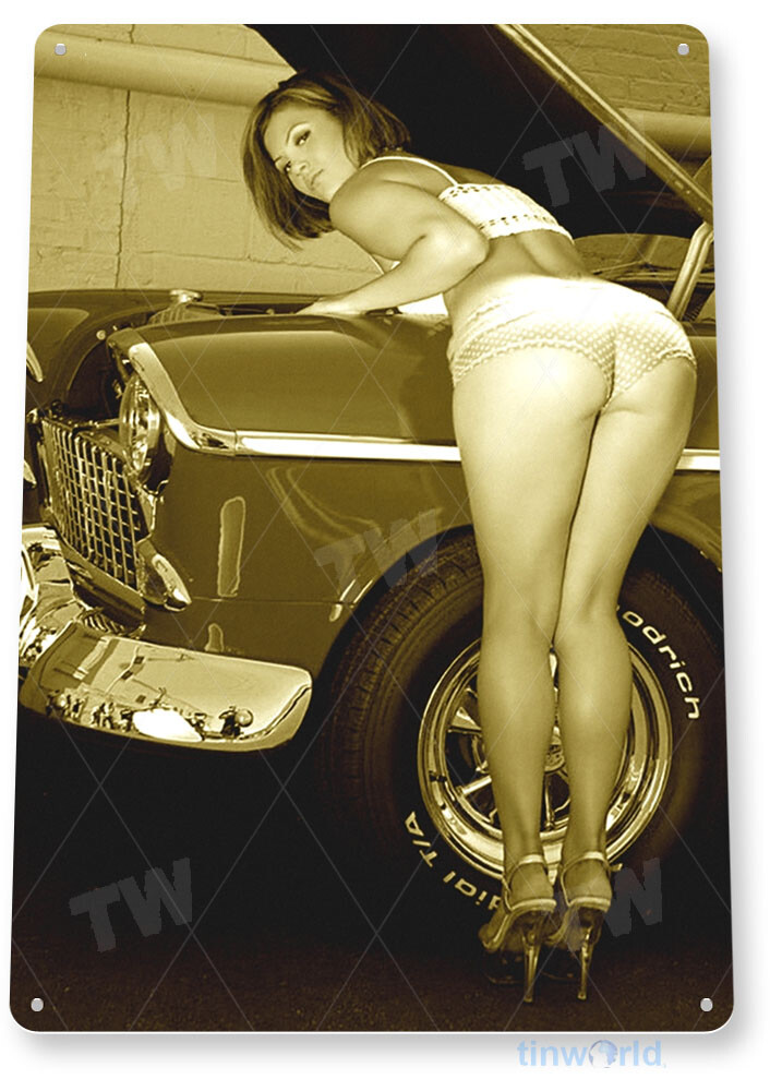 TIN SIGN Work Heels Pin-Up Hot Rod Girl Auto Shop Garage Cave A010 TIN SIGN Work Heels Pin-Up Hot Rod Girl Auto Shop Garage Cave A010
