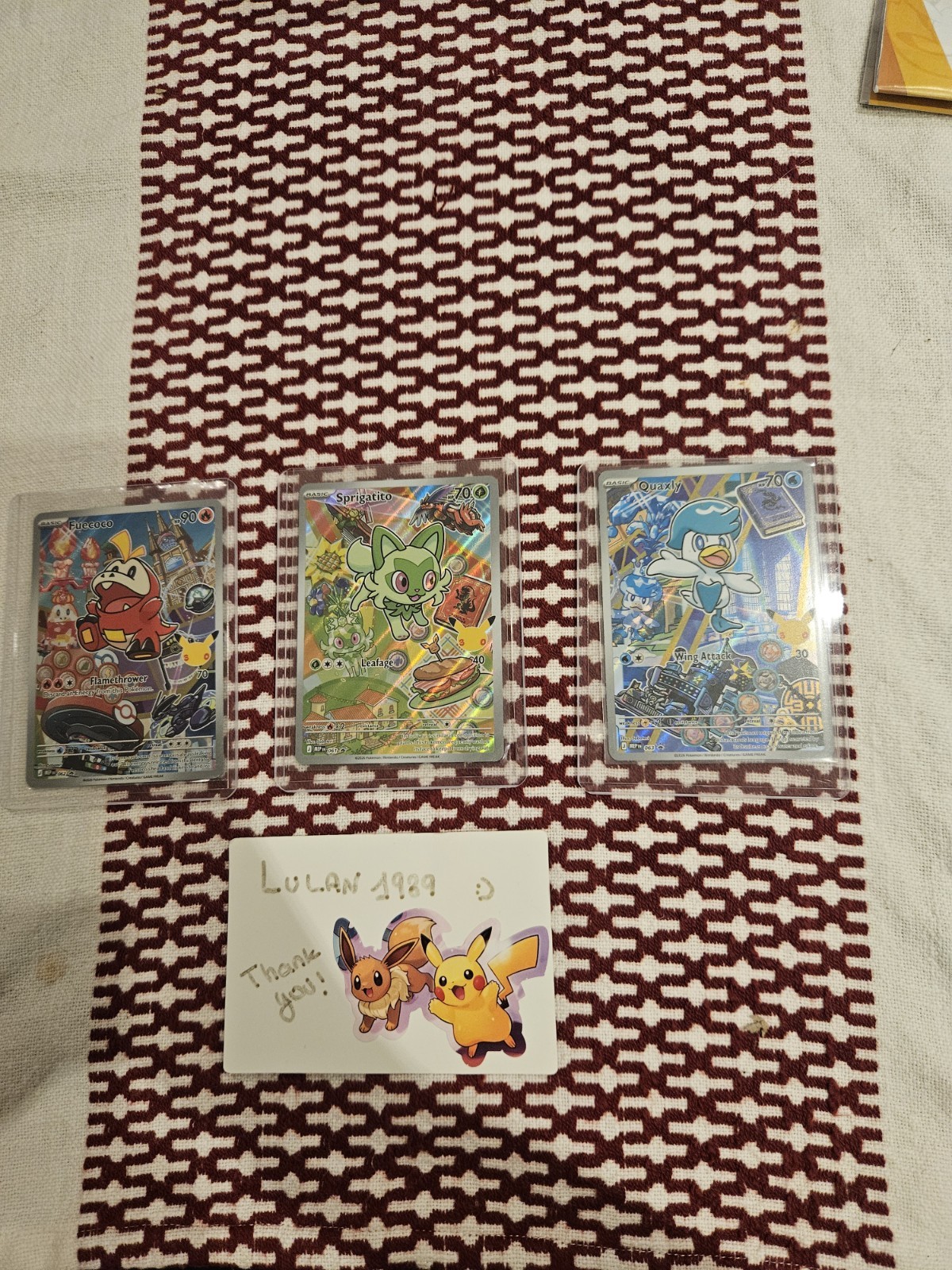 Pokémon First Partner Series 3 Promo Cards Quaxly Fuecoco & Sprigatito Bundle