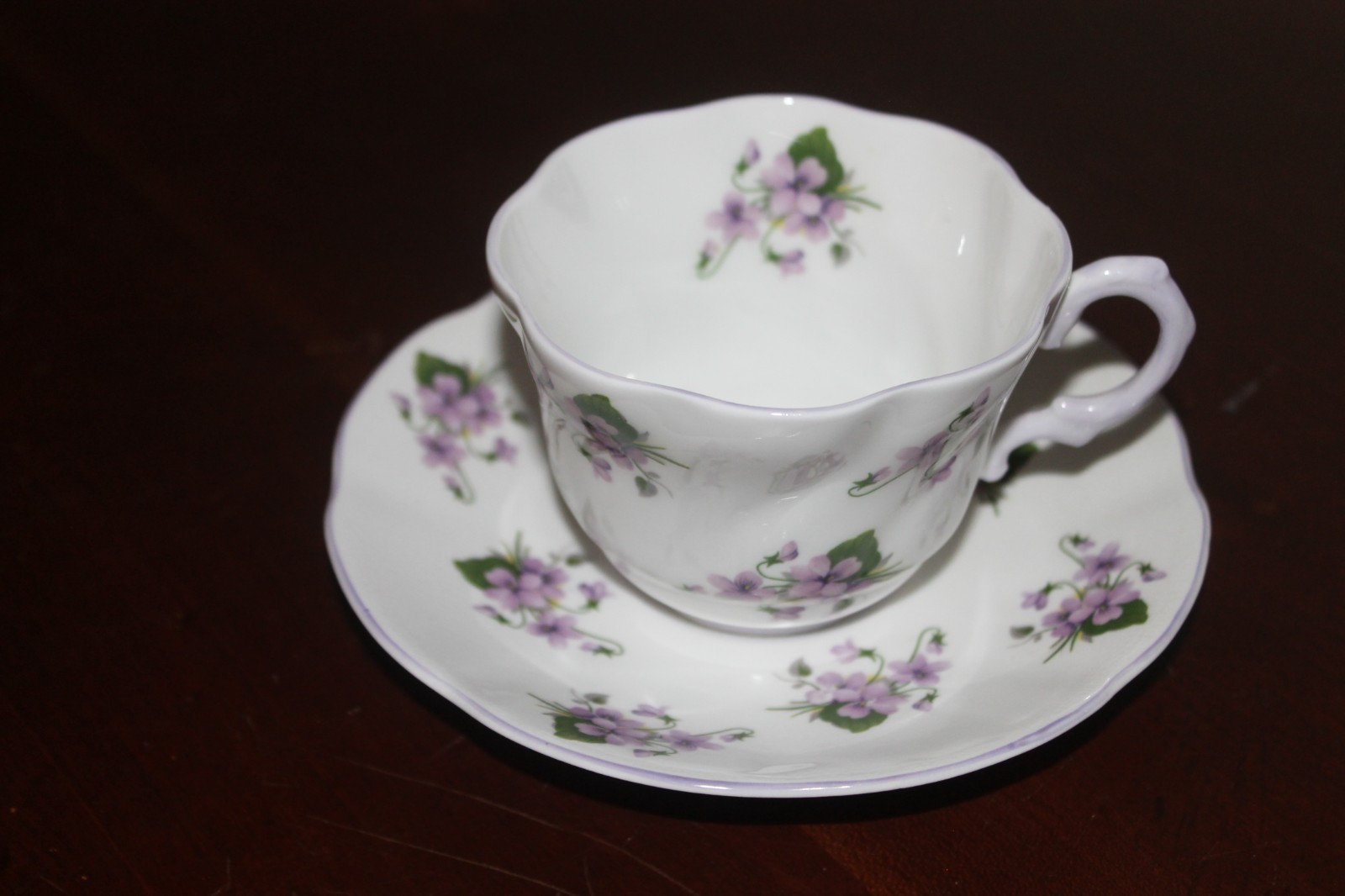 Vintage Lavender ROSINA Tea Cup Saucer Set - Fine Bone China - England