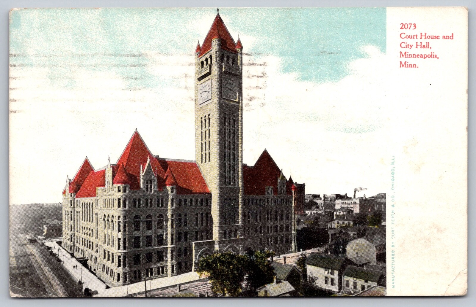 Postcard Court House and City Hall Minneapolis Minnesota c1907 Postcard Court House and City Hall Minneapolis Minnesota c1907
