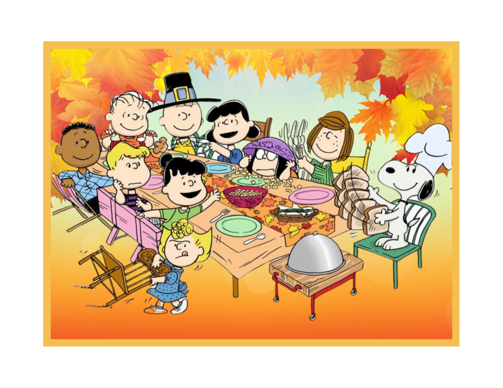 Thanksgiving Peanuts Gang Flat Flexible Refrigerator Magnet