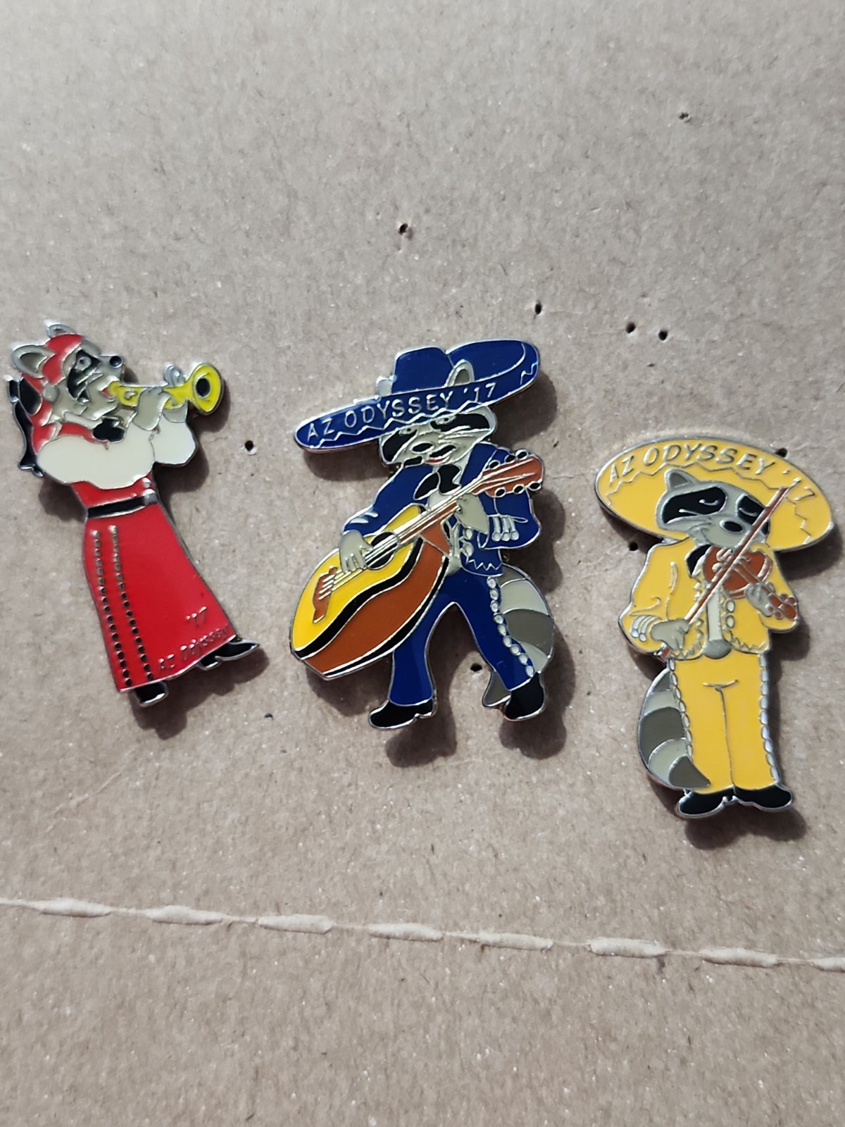 2017 Arizona Odyssey Of The Mind OOTM Mariachi Band 3 Piece Trading Pin Set