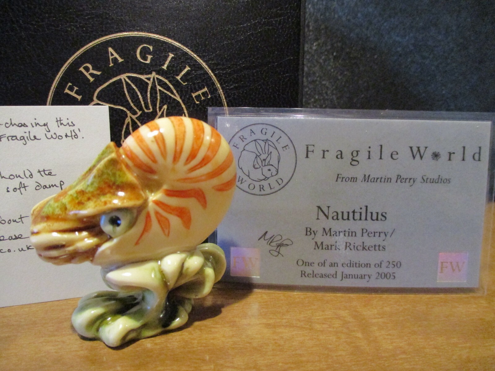 SALE Harmony Kingdom MPs Fragile World Nautilus Marble Resin Figurine