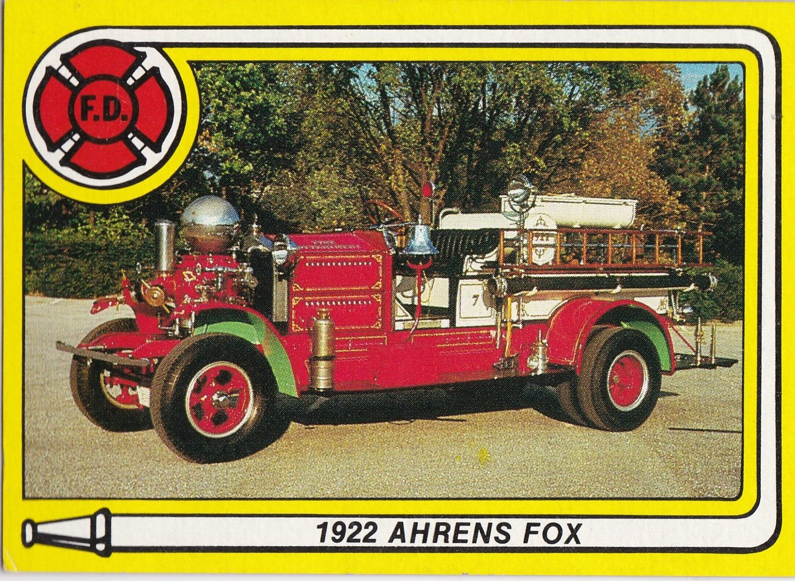 Non-Sport Trading Card: FIRETRUCK: 1922 AHRENS-FOX  CARD 16 (P.O.)