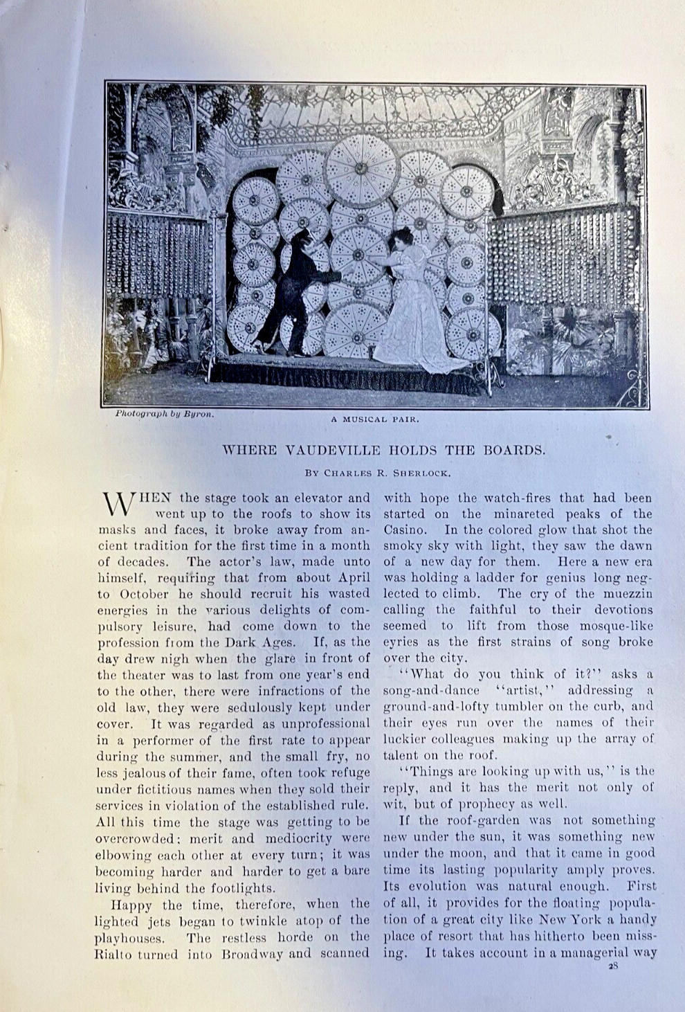 1902 Vaudeville Showa & Actors in New York