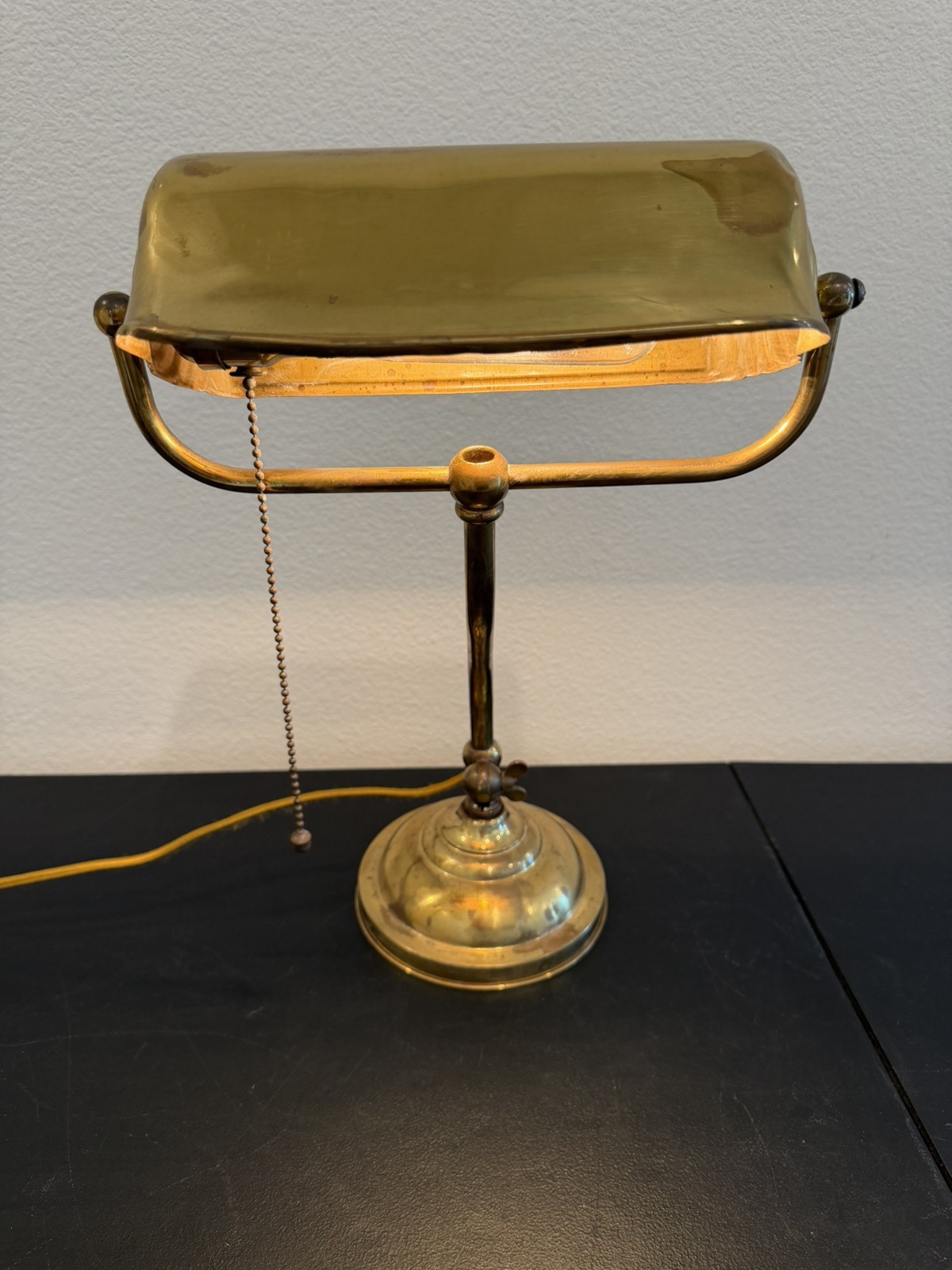 Vintage Faries Aged Brass Piano Lamp. Antique Desk Lamp.  Vintage Bankers Lamp.