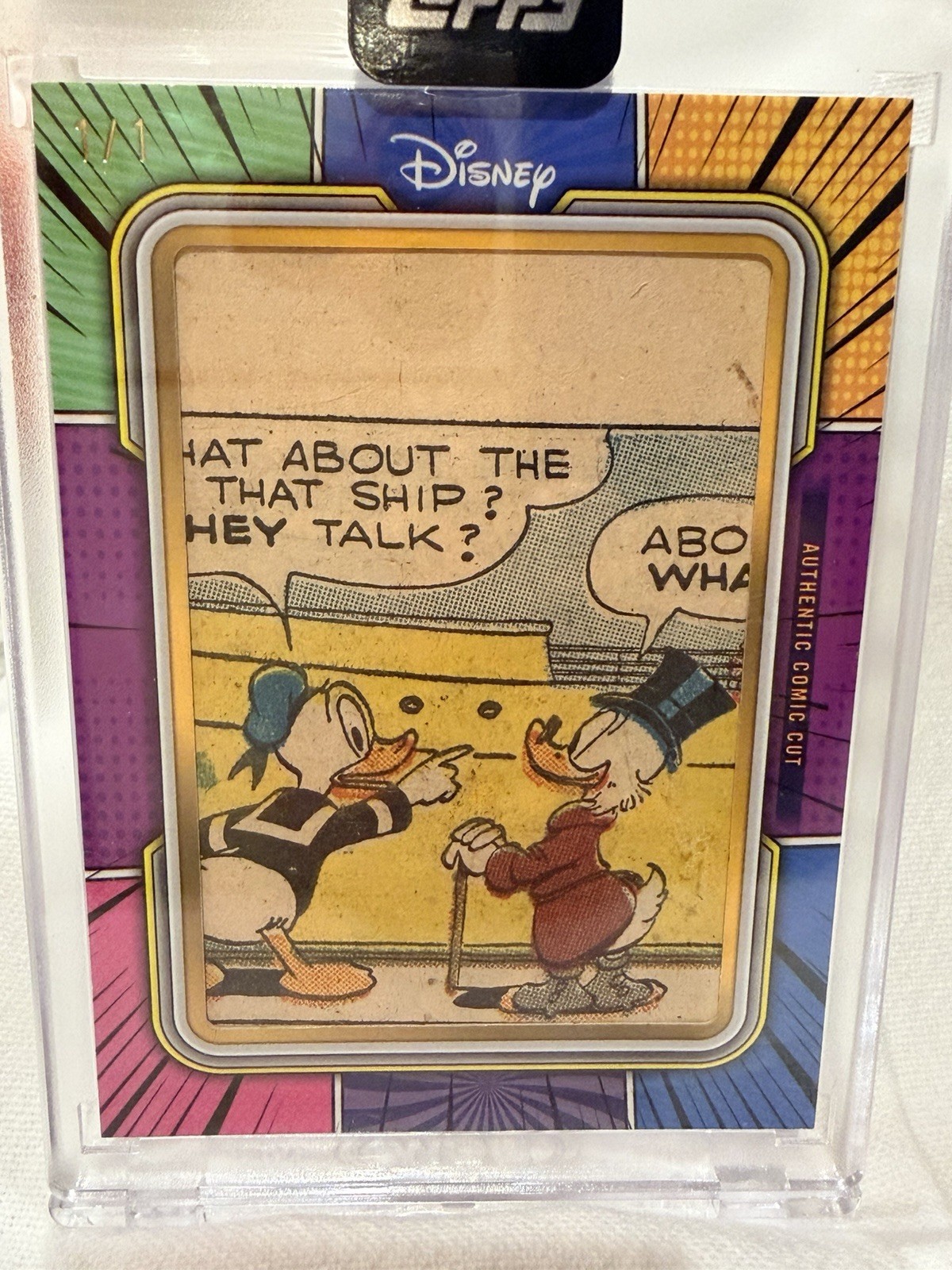 2025 Topps Disney Mint Scrooge McDuck Authentic Comic Cut 1/1 Non-Sport Card