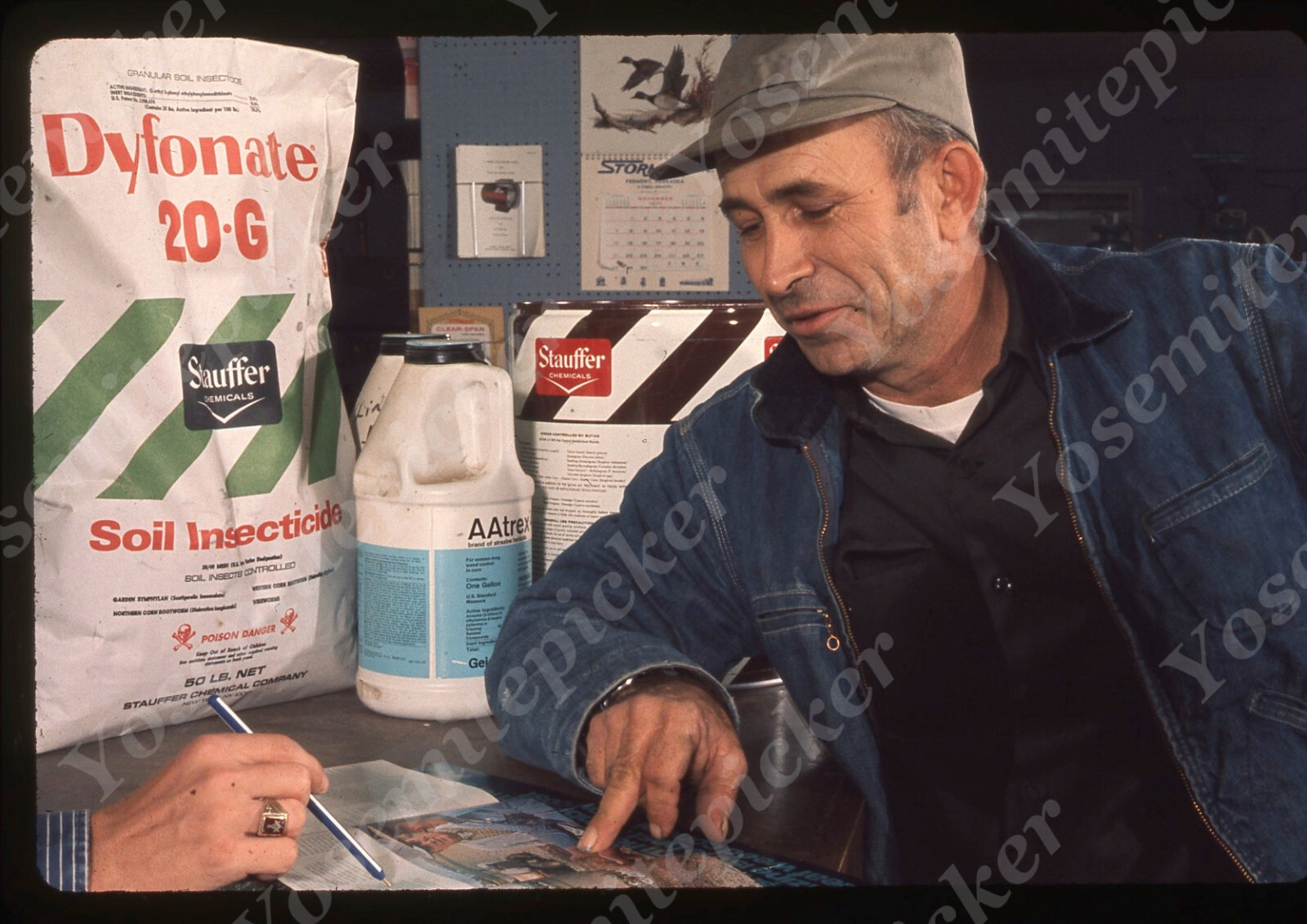 Sl87 Original Slide 1970's  Nebraska Omaha farmer supply store 641a