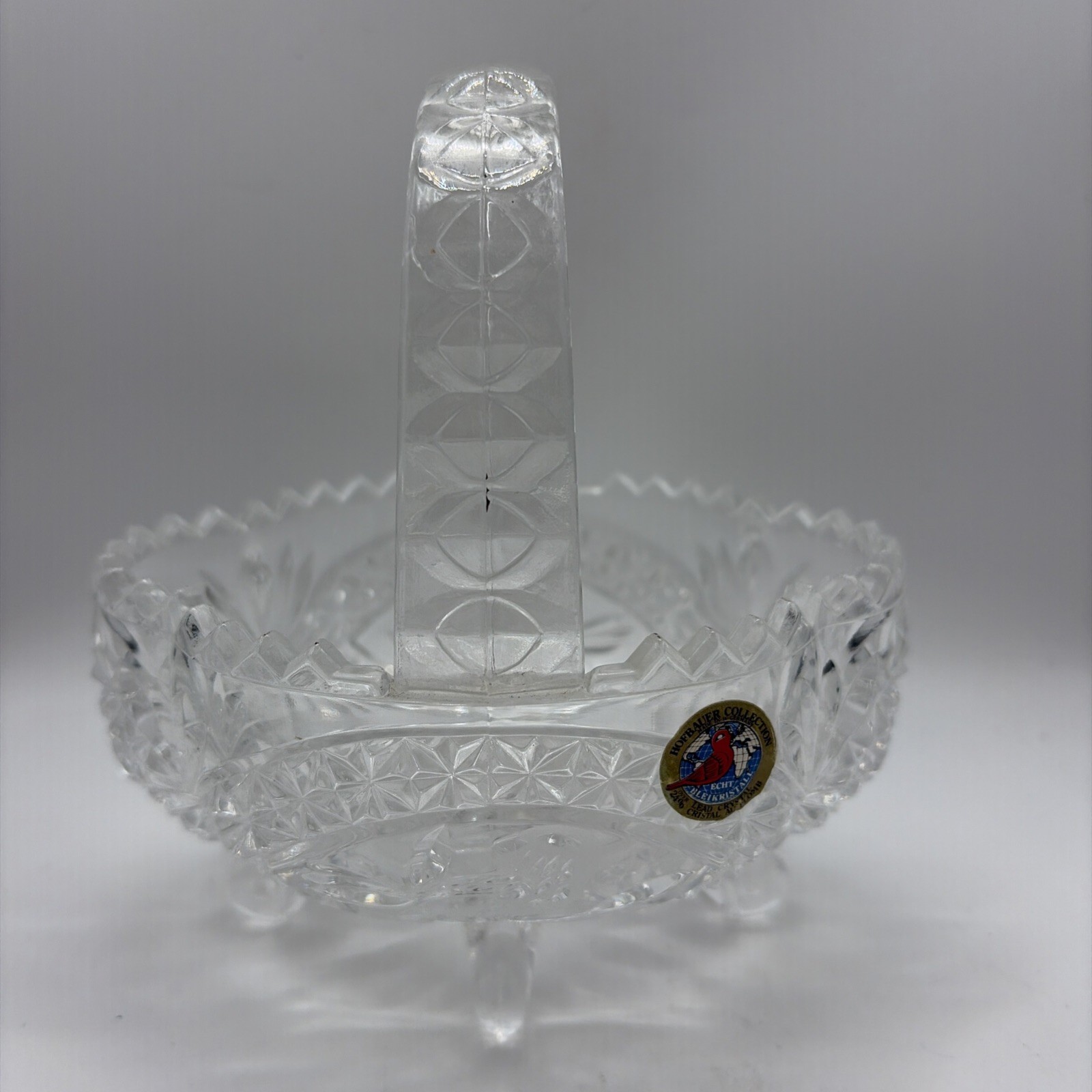 Echt Bleikristall footed leaded Crystal candy trinket dish Bird collection MCM 