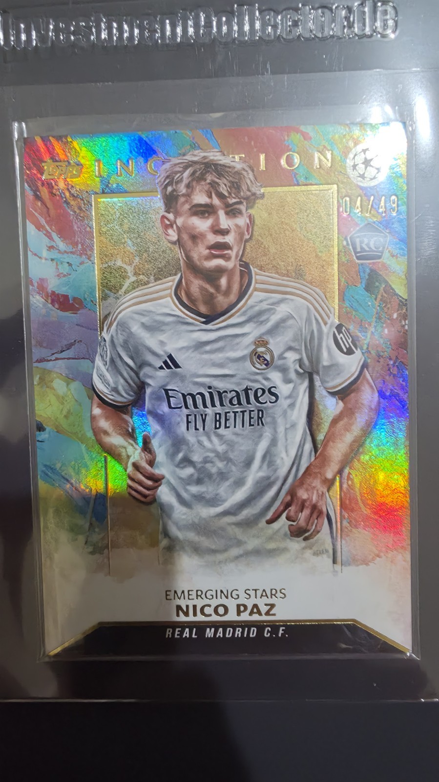 Nico Paz Rc /49 Topps Inception 2024 UEFA UCL Emerging Stars #89 Real Madrid