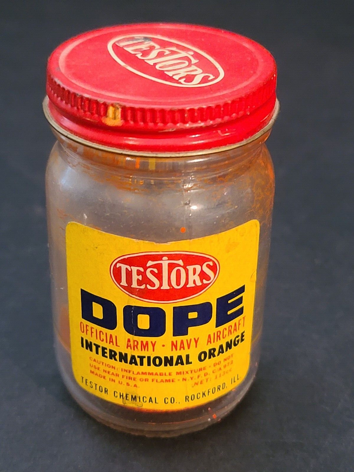 Vintage 1950\'s Testors International Orange EMPTY Collectable Bottle