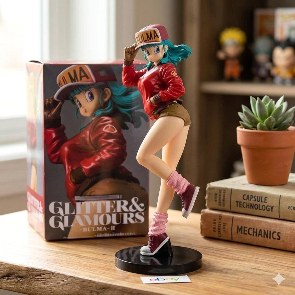 Dragon Ball Bulma 25cm PVC Figure Glitter Glamours Anime Collectible Model Gift