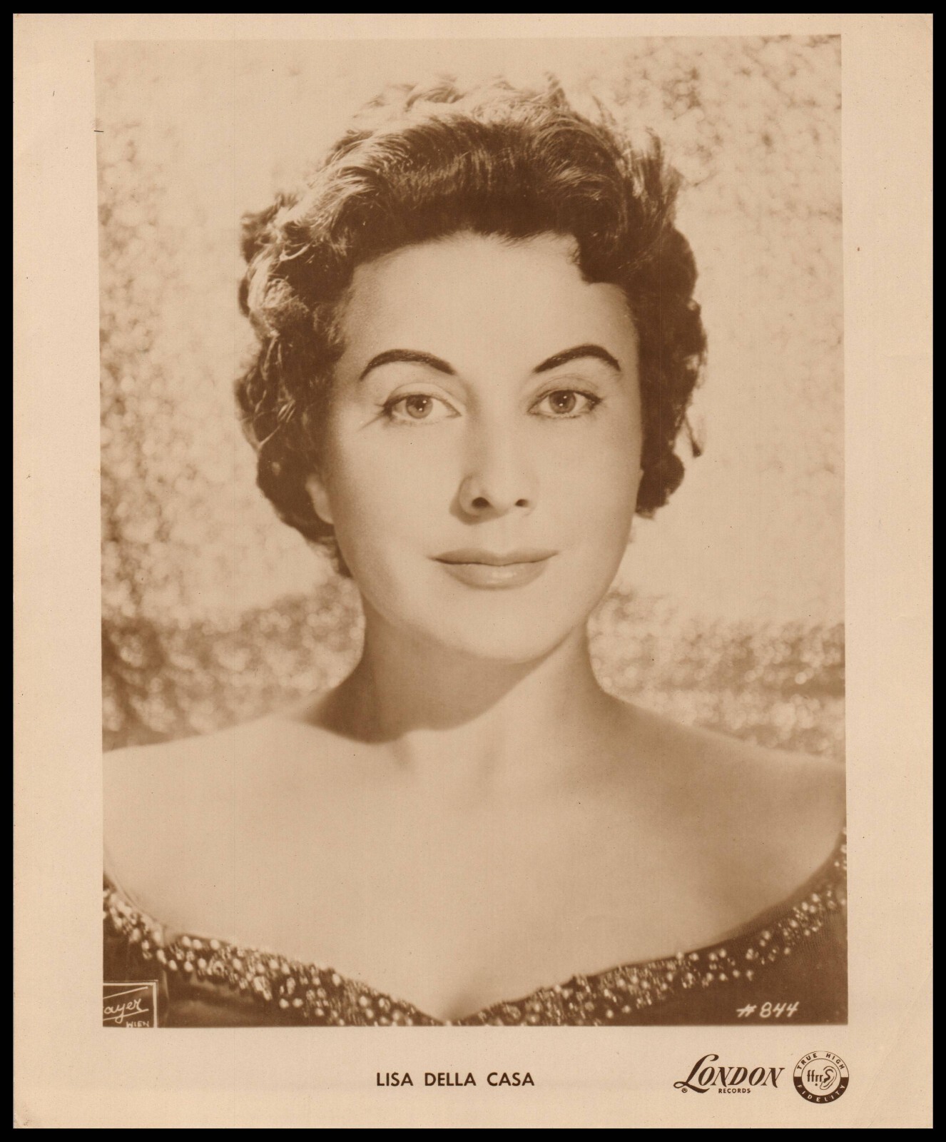 1950s LISA DELLA CASA METROPOLITAN OPERA SINGER PORTRAIT ORIG Photo 659