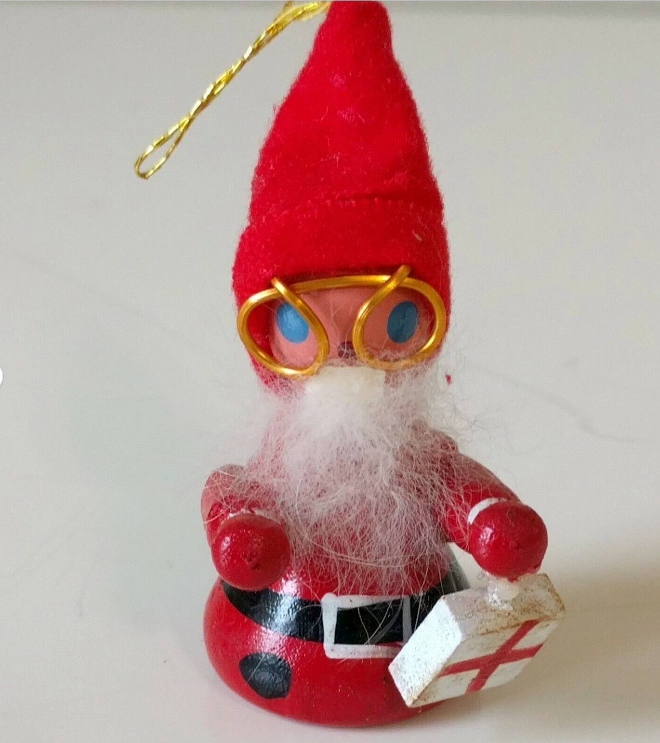  Vintage 1970s Groovy Present Bearing Elf with Wire Rim Glasses