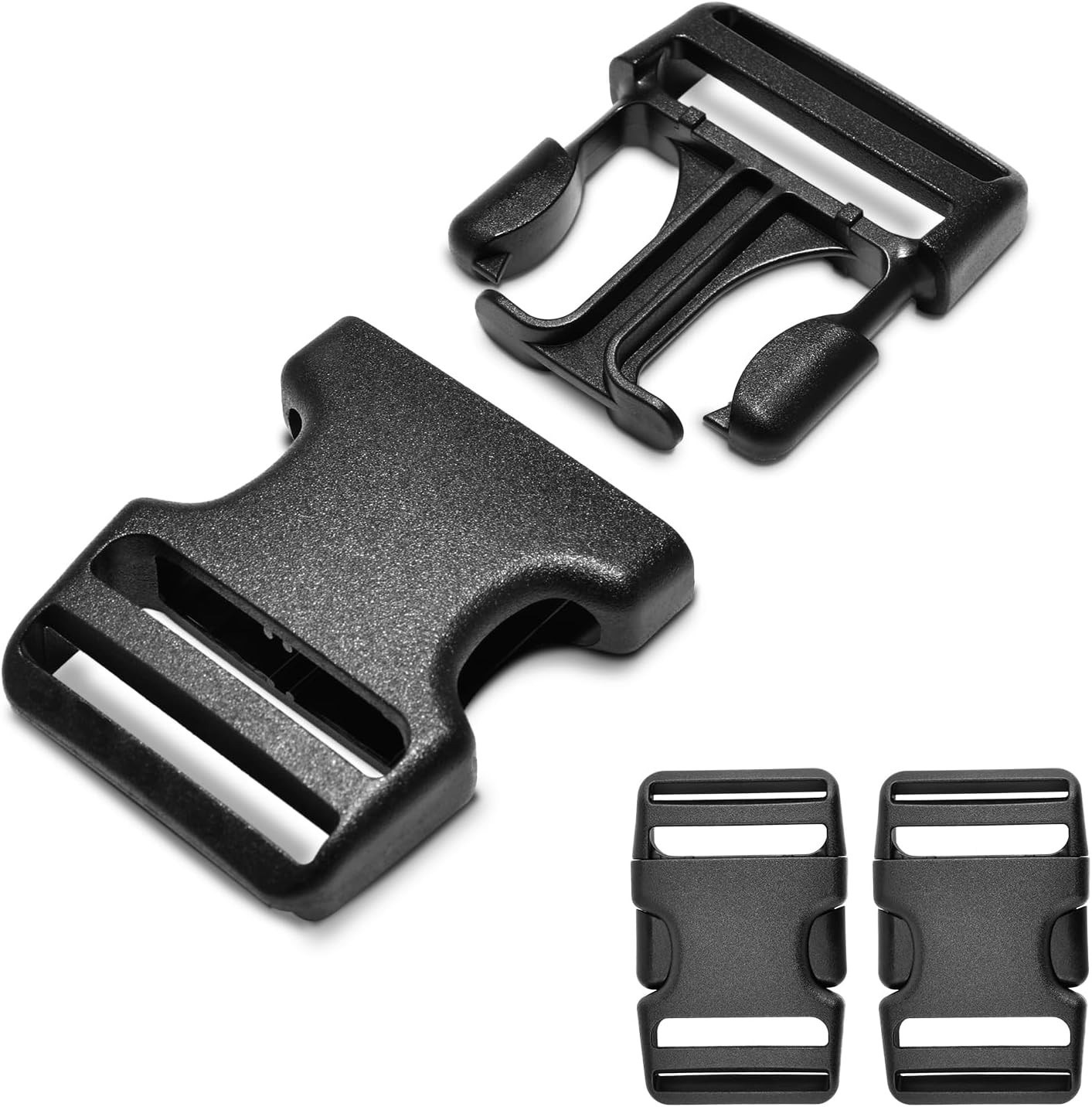 3Pcs 1-1/2 Inch Plastic Buckle for Strap Replacment, Heavy Duty Belt Buckles Bac