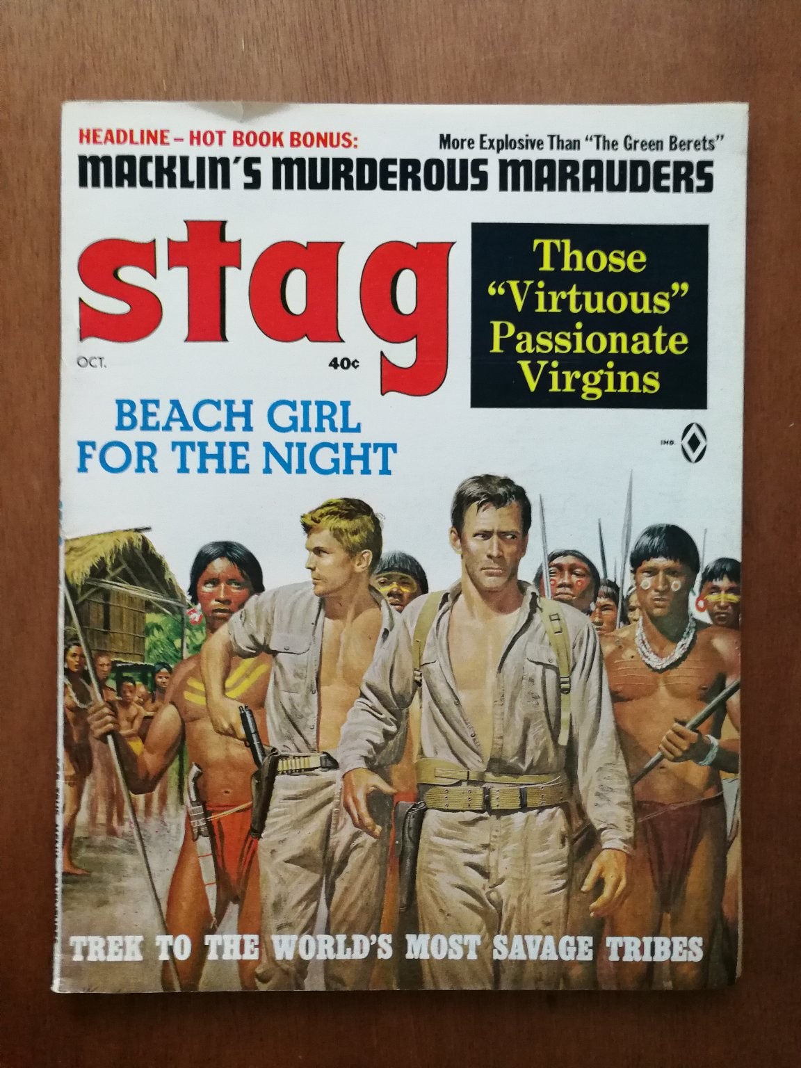 Vintage Stag Men\'s Adventure Pulp Magazine October 1966 Great Condition