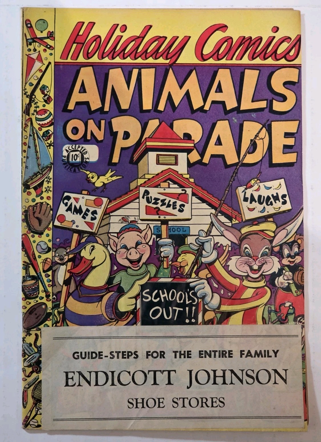 Holiday Comics Animals on Parade #4 FN- LB Cole Cover 1951 Golden Age, Mid Grade