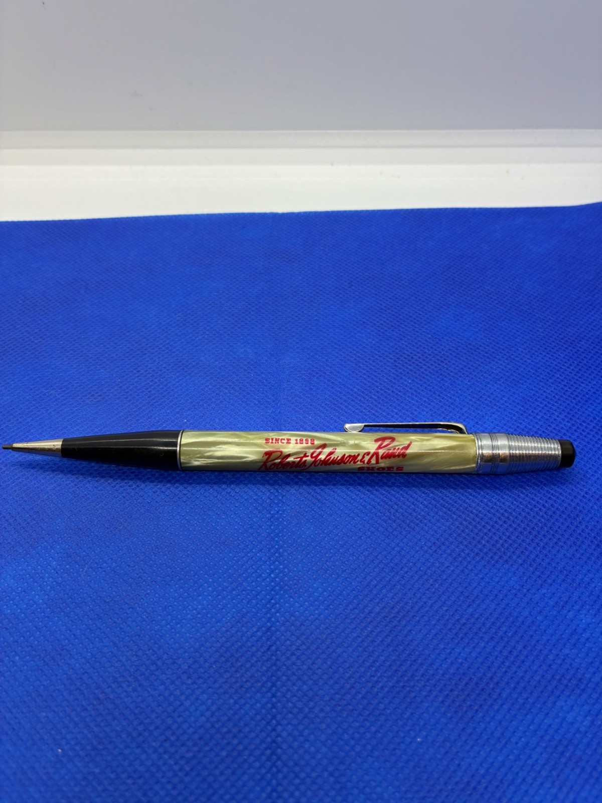 Vintage Mechanical Advertising Pencil Made of Pearloid Material Approx 1938