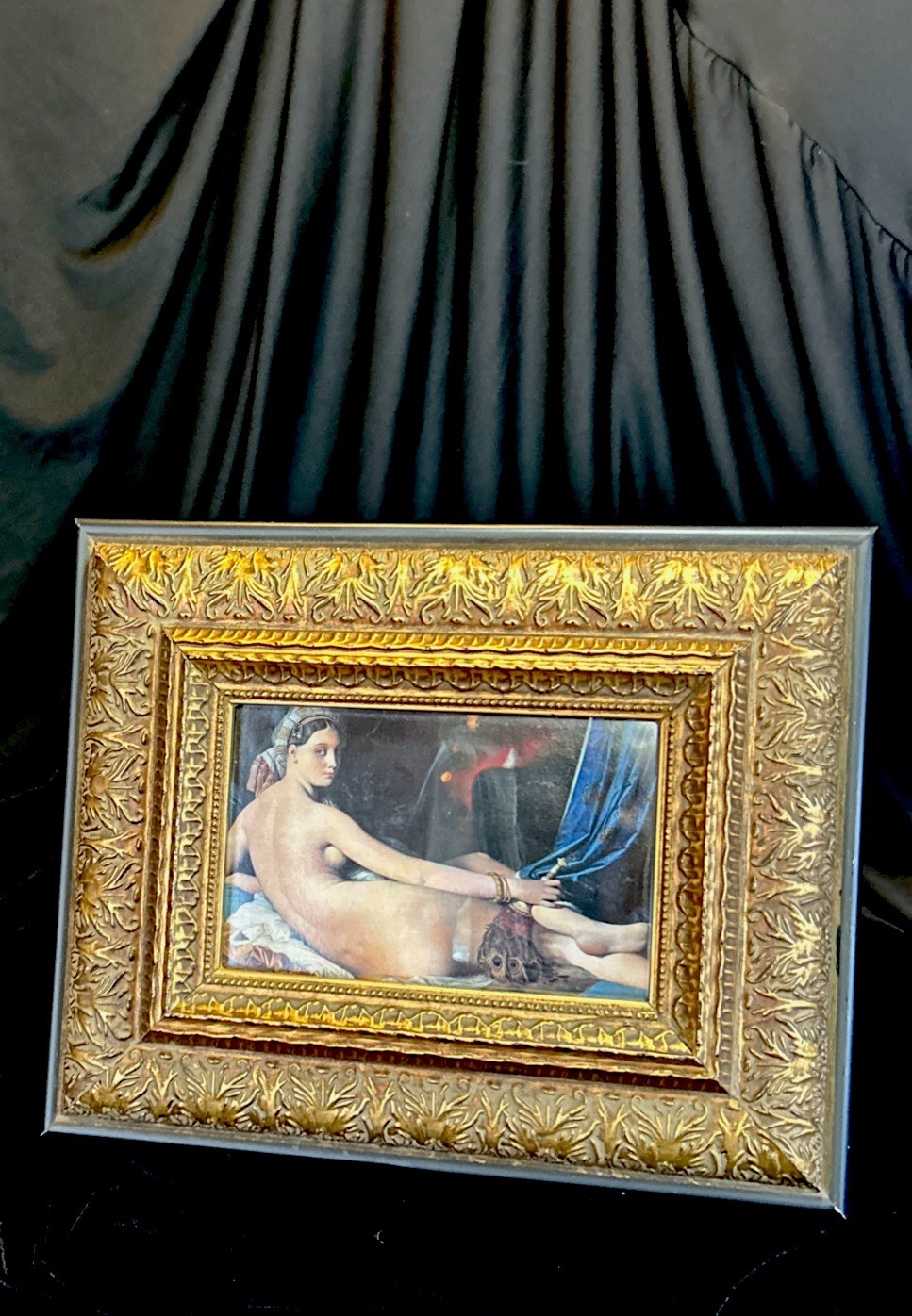 Ornate Antique 20th Century  Baroque Picture Nude Louvre Print Frame 10.5x8.5”