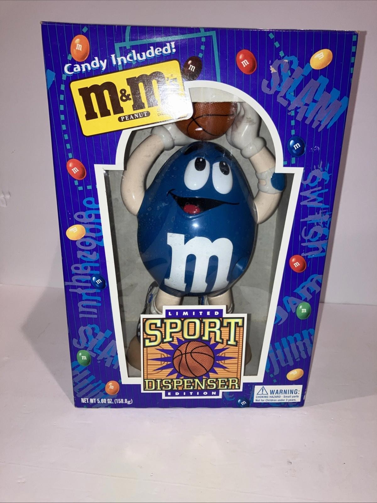 1995 M&Ms Limited Edition Basketball Sport Candy Dispenser -Vintage BLUE M&M NEW