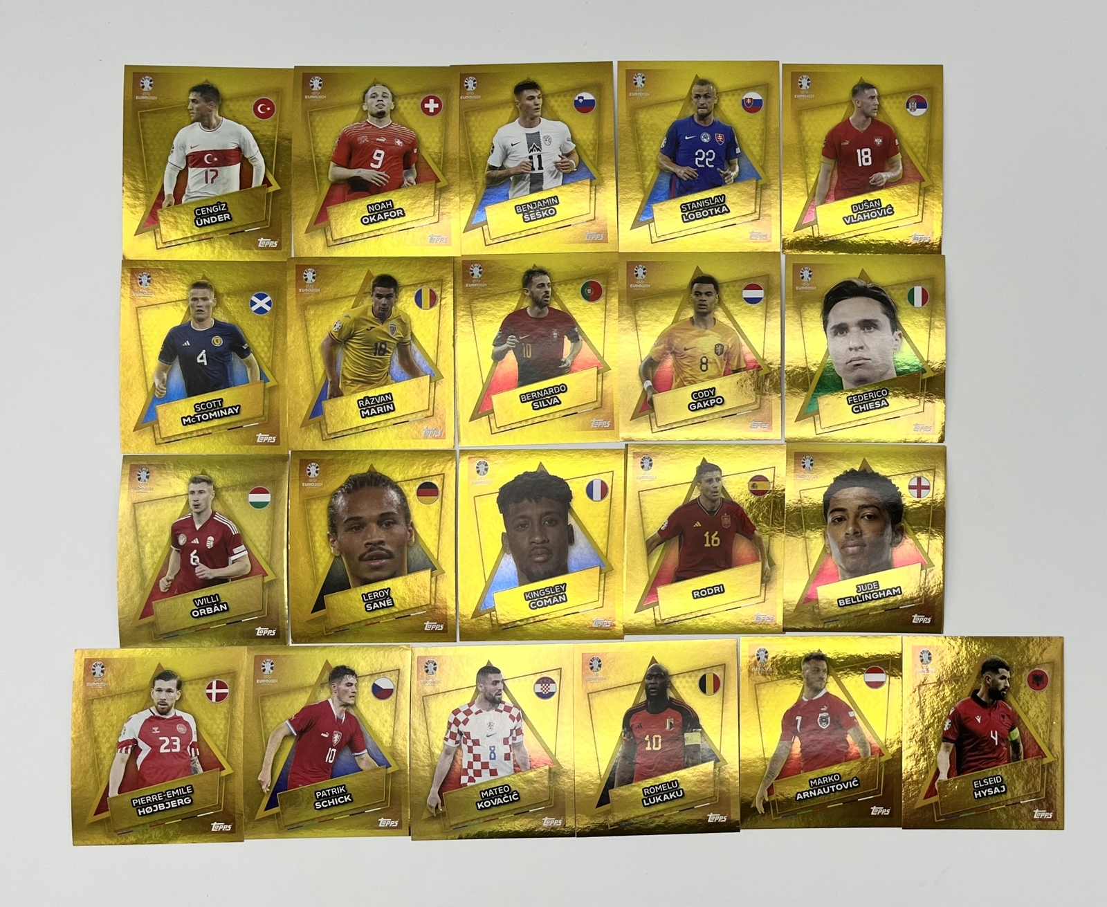 Topps Euro 2024 Germany Set of 21 GOLD SP UNSIGNED Figures