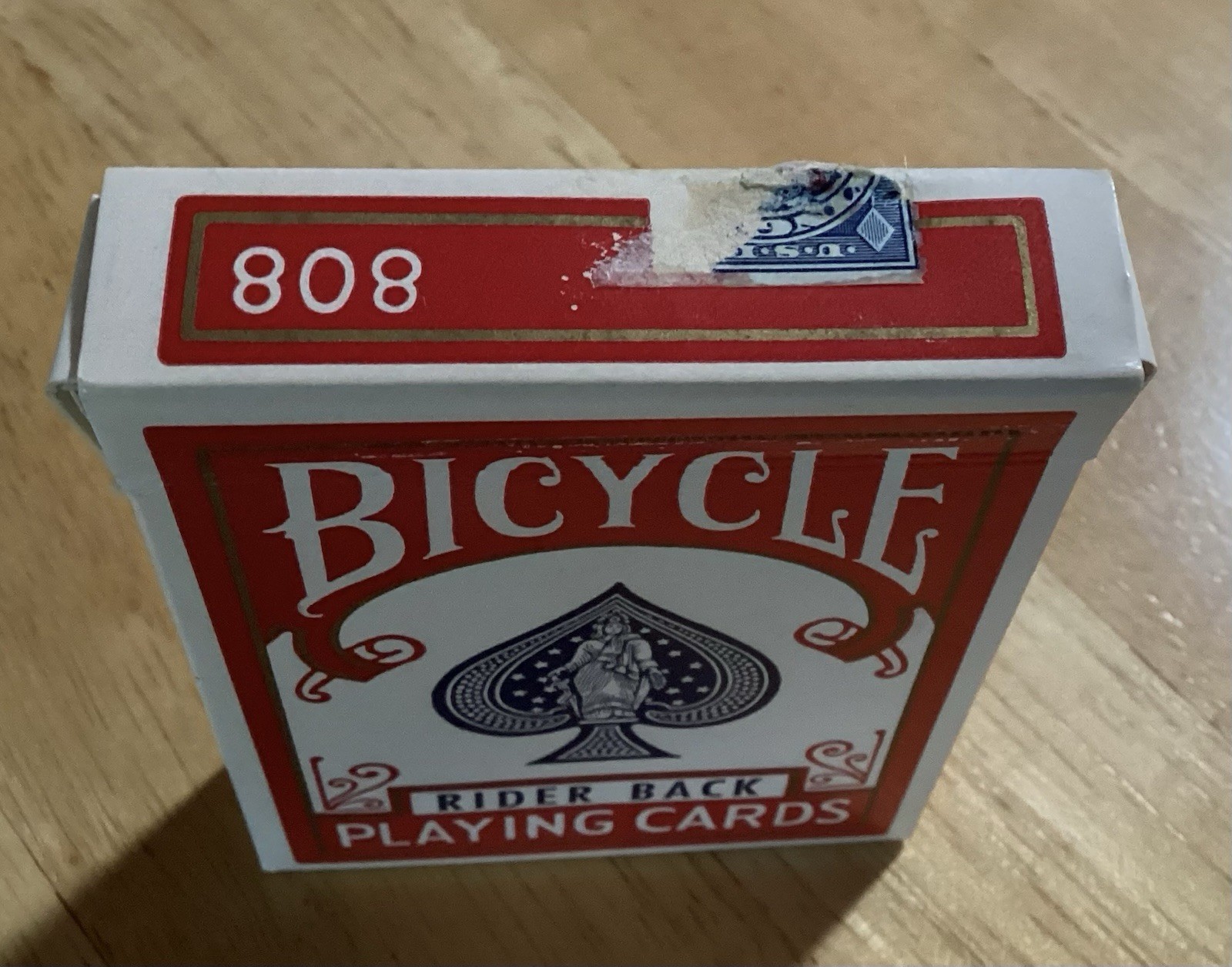 VINTAGE 1923 BICYCLE 808 RIDER BACK PLAYING CARDS W/ PARTIAL TAX STAMP—VERY NICE