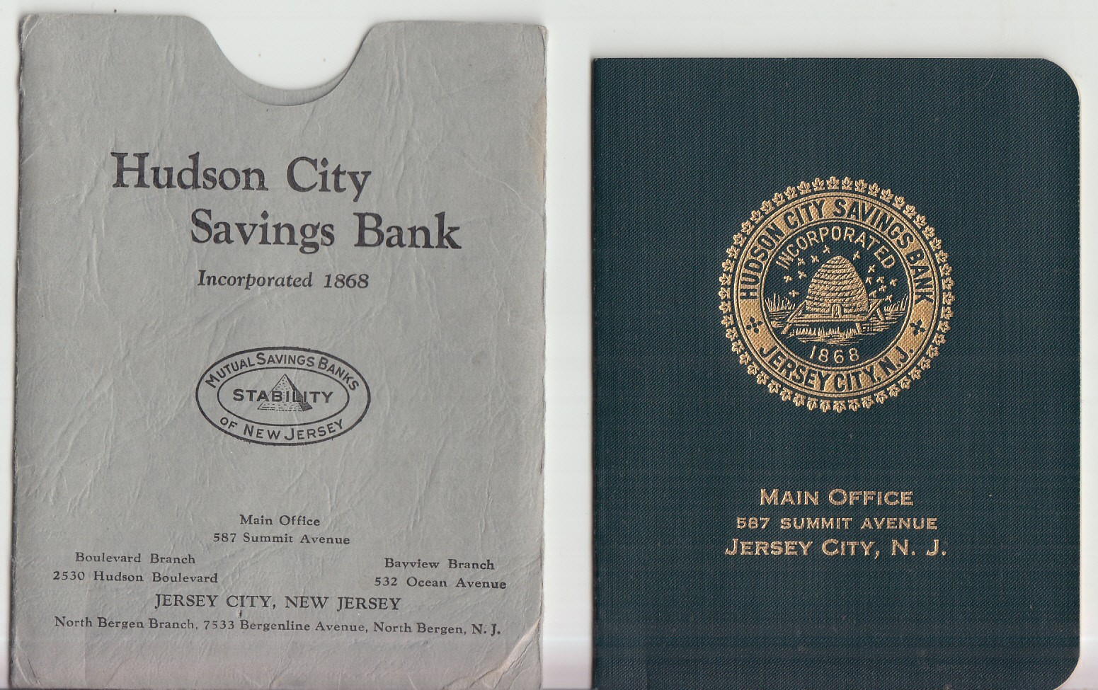 1982 Hudson City Savings Bank Book & Cover Summit Ave Jersey City NJ 1982 Hudson City Savings Bank Book & Cover Summit Ave Jersey City NJ