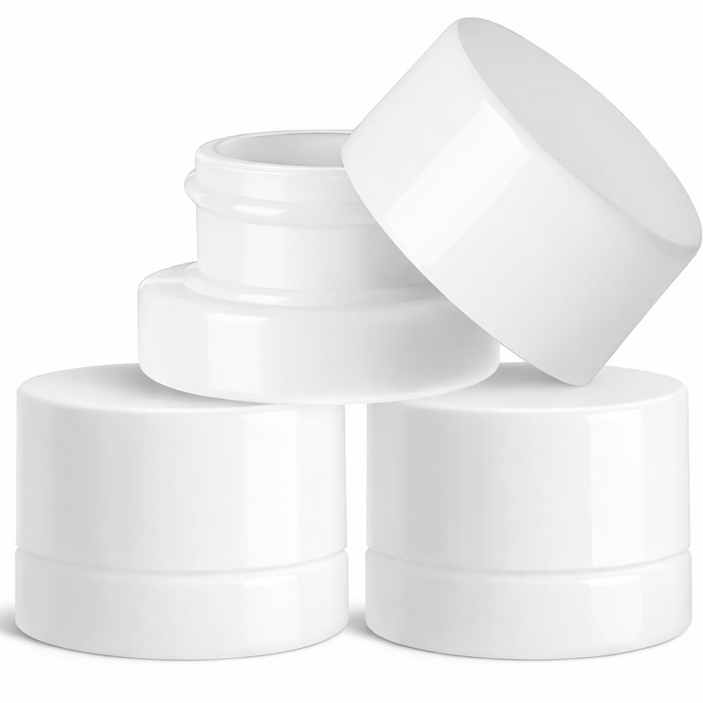 SODO LOCO (200 Pack) 5ml White Glass Jars White Child-Resistant Lids SODO LOCO (200 Pack) 5ml White Glass Jars White Child-Resistant Lids