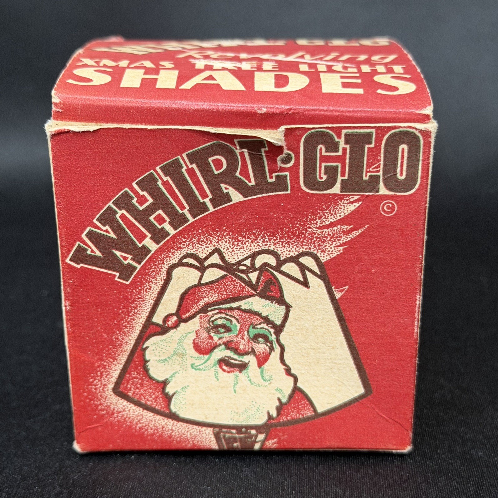 VTG  Christmas Whirl Glo Revolving Tree Paper Light Shades With Box 5 Shades