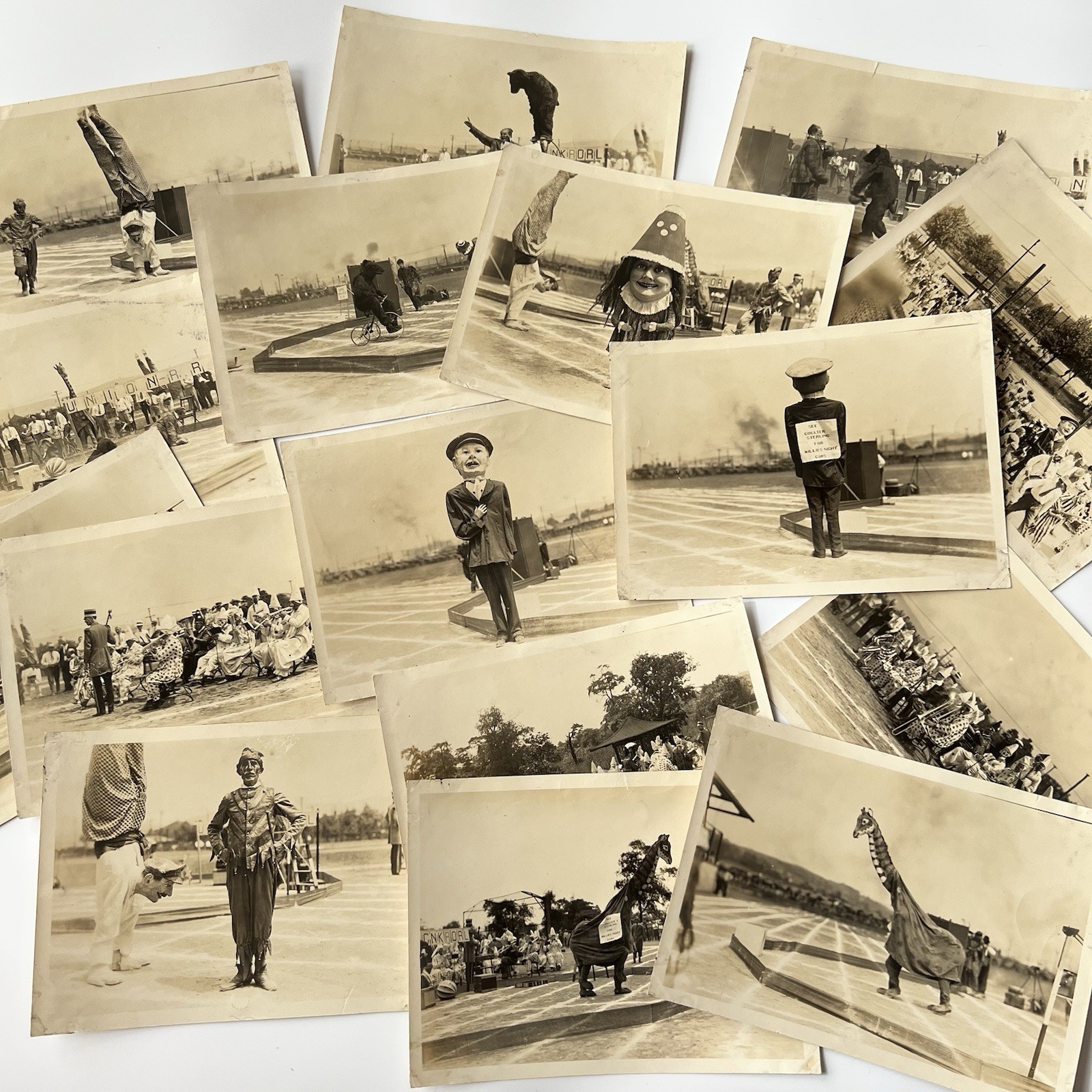 Antique Vintage Snapshot Photograph Set Of 16 Animal Free Circus Odd Muncie IN