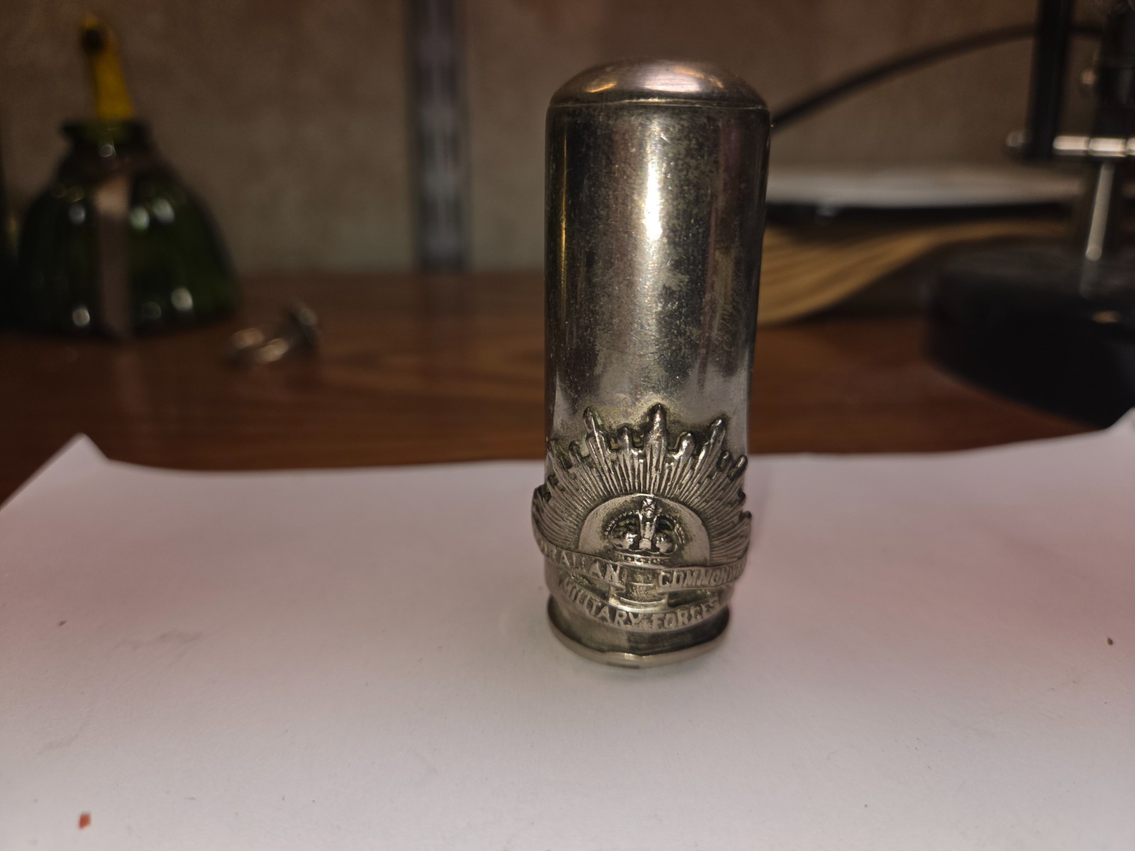 WW2  TRENCH ART SALT SHAKER FROM SHELL AUSTRALIA