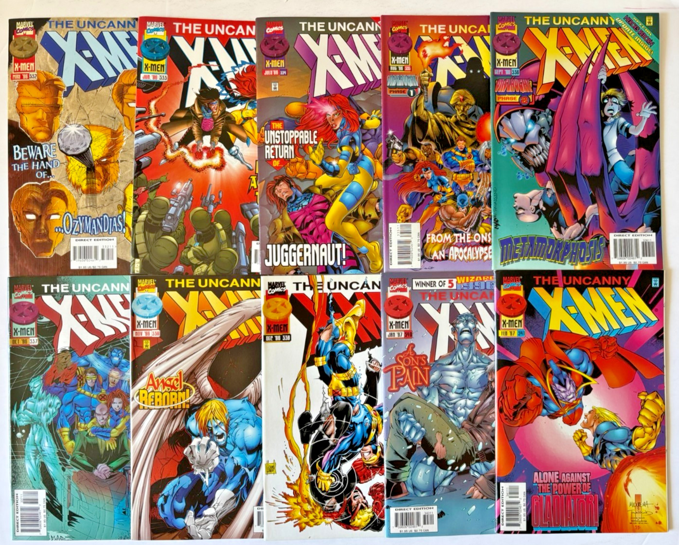UNCANNY X-MEN (1996) 10 ISSUE SET #332-341 MARVEL COMICS