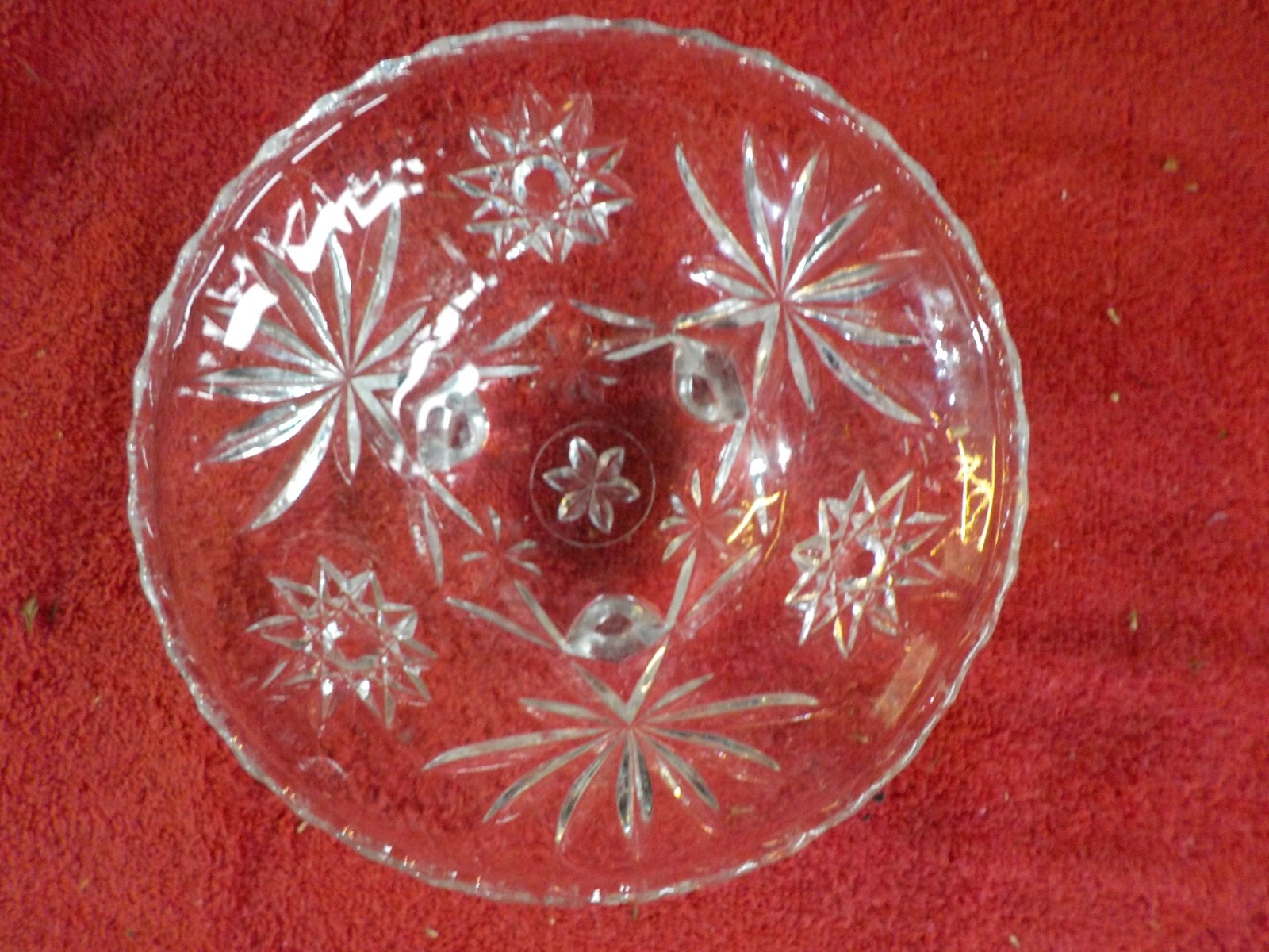 Vintage, Cut Glass, Clear, Footed Bowl  (RC 4)
